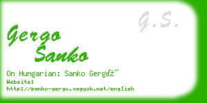 gergo sanko business card